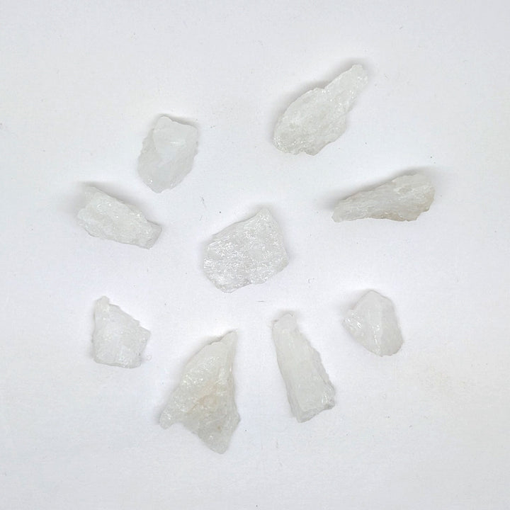 White Azeztulite Raw Crystals Lot 9pcs 12.4g High Frequency