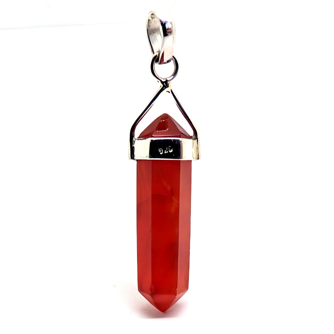 Carnelian Silver Point Pendant Double Terminated Crystal