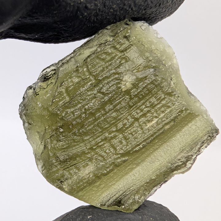Moldavite Tektite Specimen 4.7g Raw Sculpted Grooved Czech Glass
