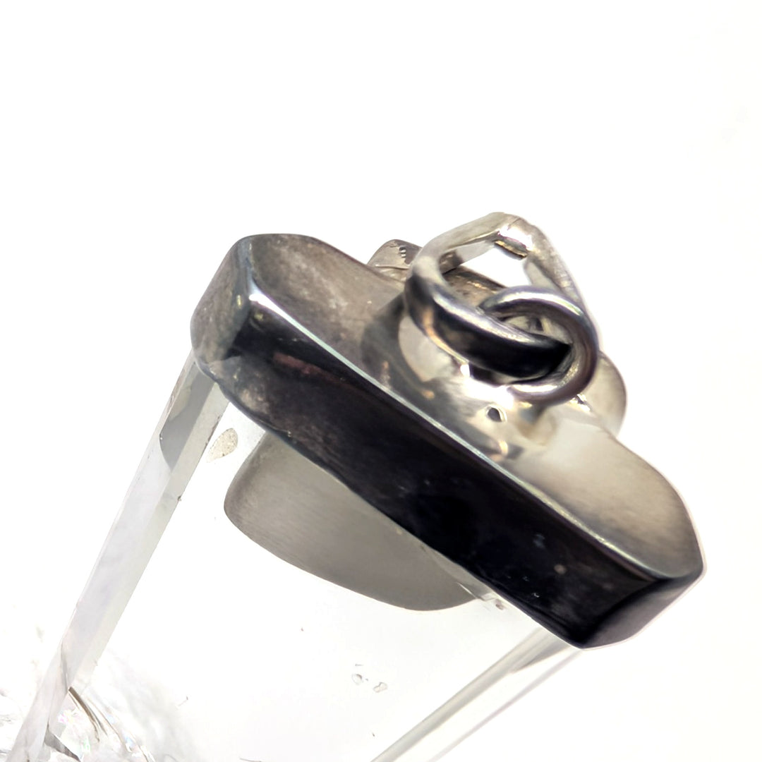 Moldavite & Clear Quartz Point Silver Pendant