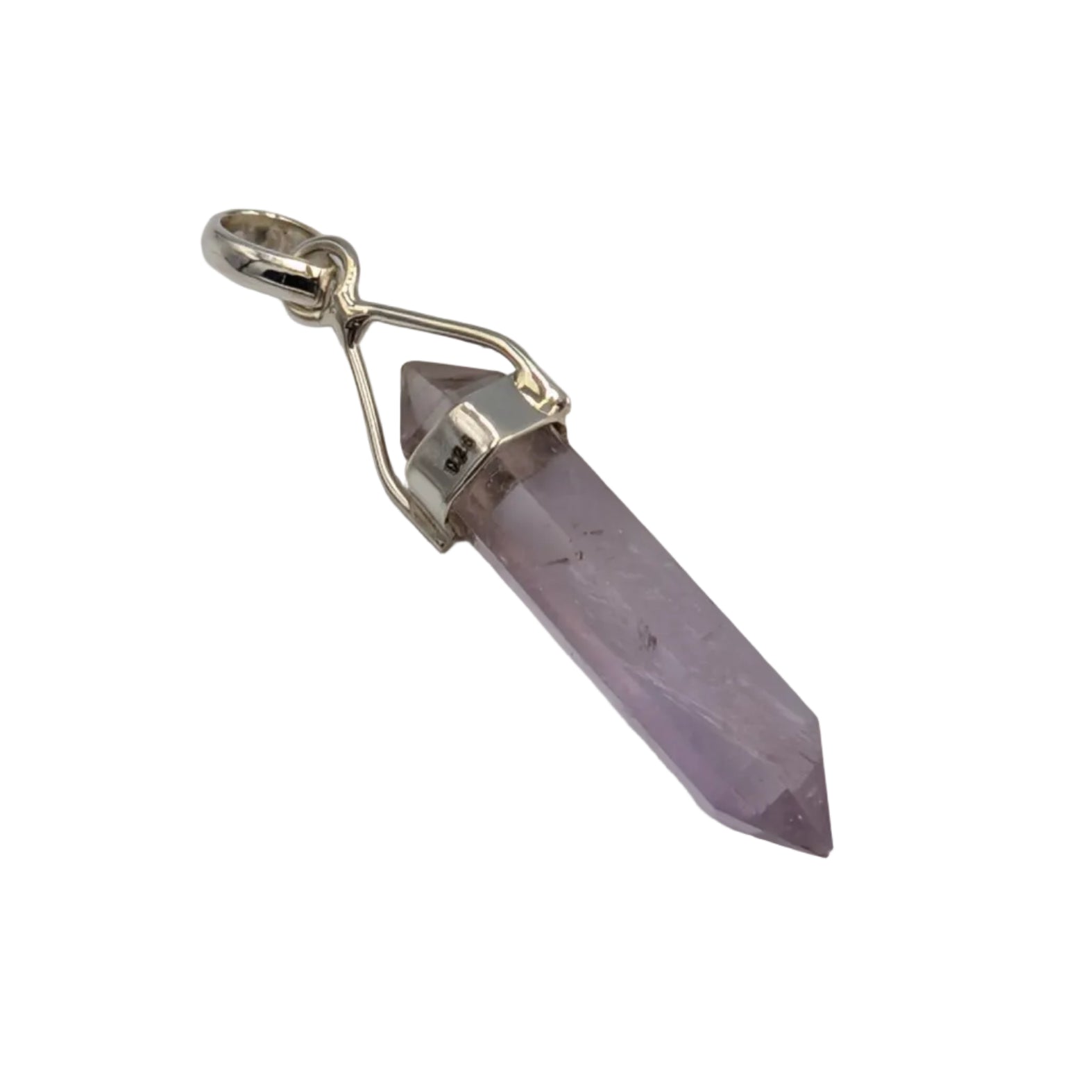 Amethyst 925 Sterling Silver Double Terminated Crystal Point Pendant