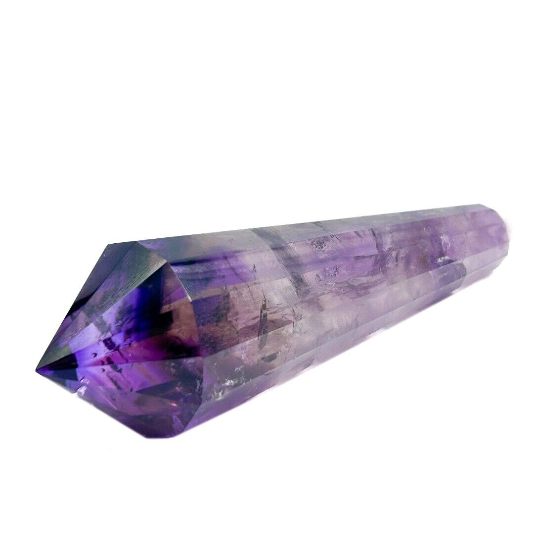 Amethyst 11 Sided Crystal Cut Vogel Reiki Wand Brazil ( 496989 )