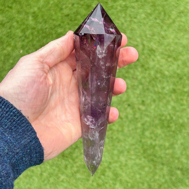 Amethyst 11 Sided Crystal Cut Vogel Reiki Wand Brazil ( 496989 )