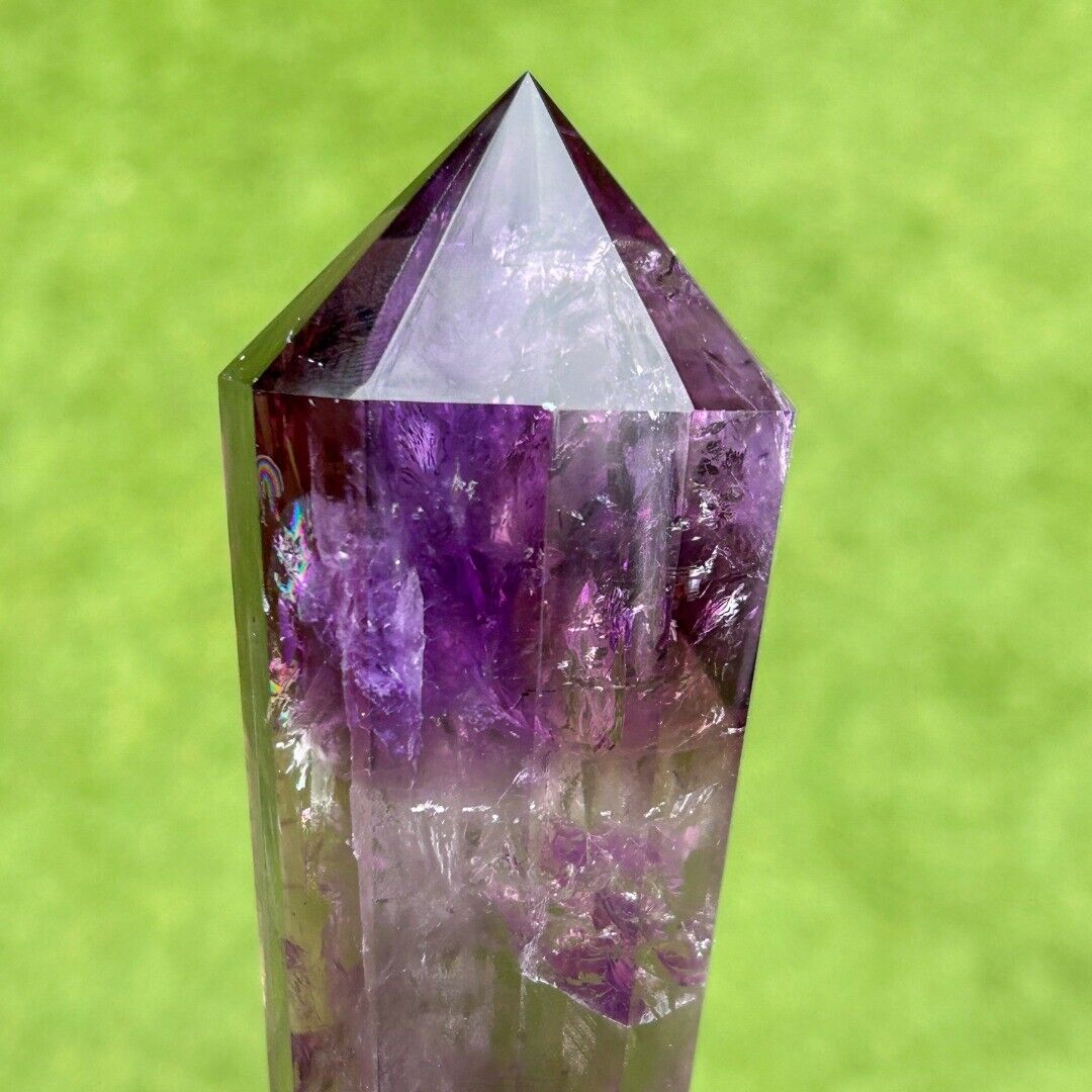 Amethyst 11 Sided Crystal Cut Vogel Reiki Wand Brazil  ( 797639 )