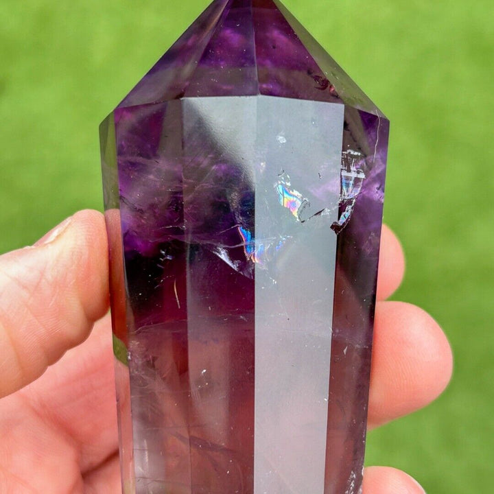 Amethyst 11 Sided Crystal Cut Vogel Reiki Wand Brazil  ( 257560 )