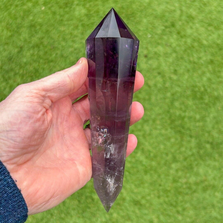 Amethyst 11 Sided Crystal Cut Vogel Reiki Wand Brazil  ( 257560 )