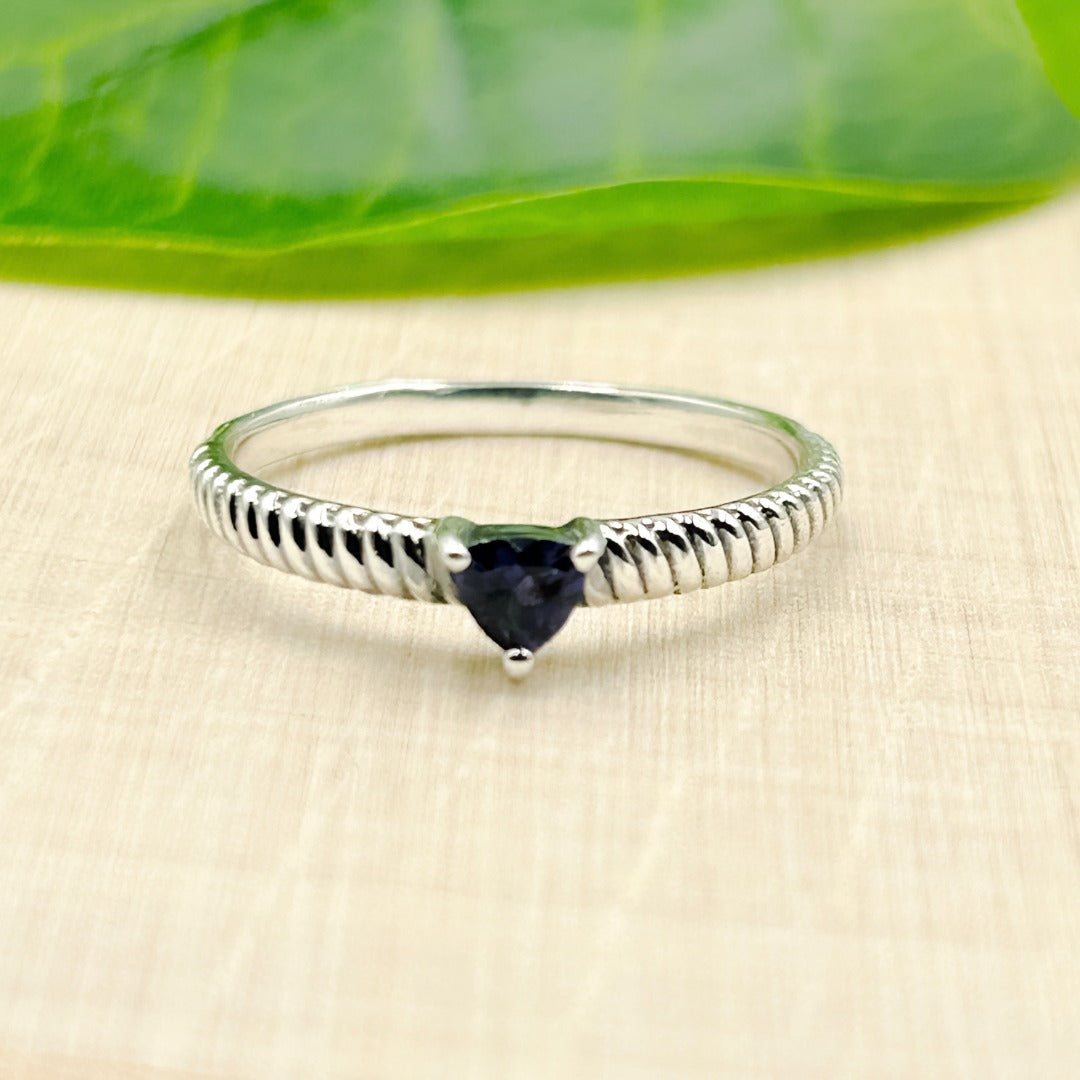 Iolite Trillion Sterling Silver Ring Size 9