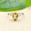 Citrine Pear 6x9 Sterling Silver Ring Size 7