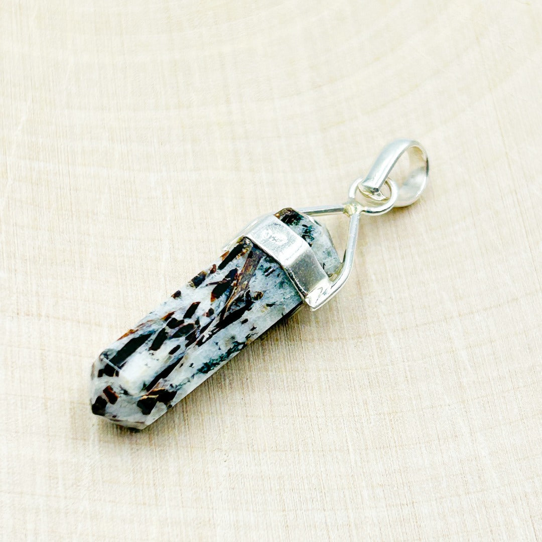 Astrophyllite Sterling Silver Point Pendant