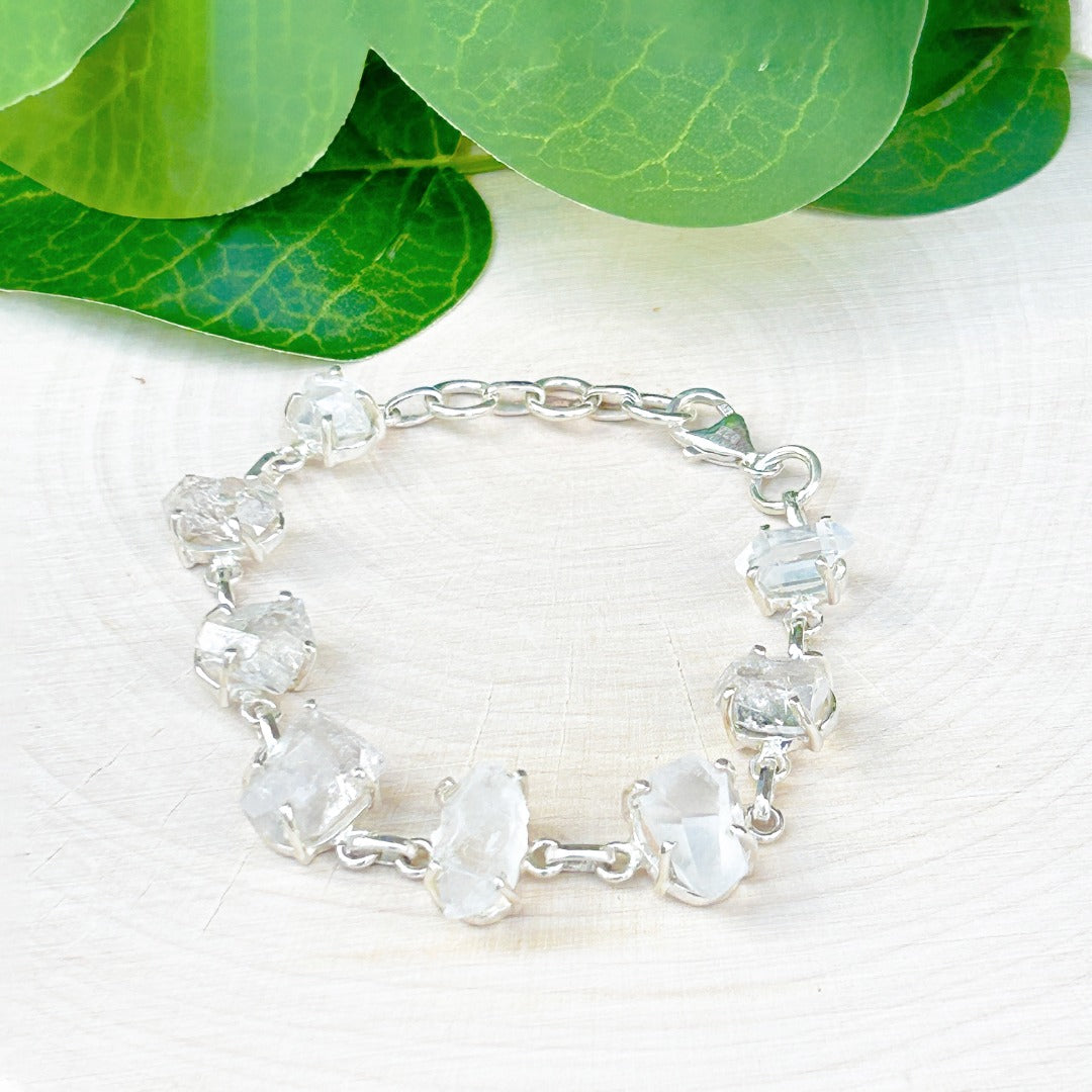 Herkimer Diamond 7.5 Inch Sterling Silver Bracelet  ( 561534 )