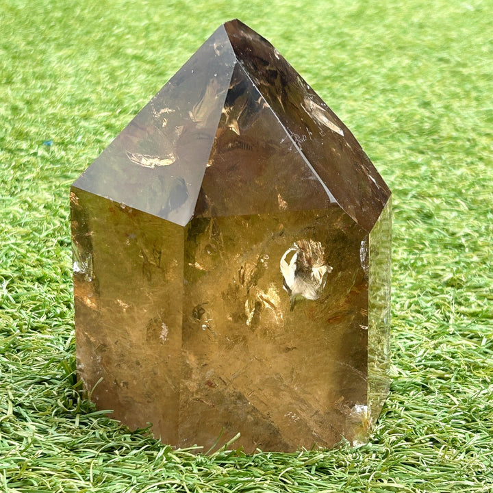 Smoky Quartz Crystal Point Generator Rainbow Inclusions  ( 2 )