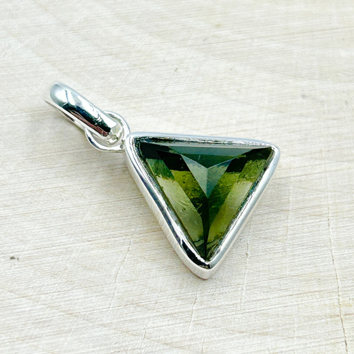 Moldavite Polished Sterling Silver Tektite Pendant ( 3 )