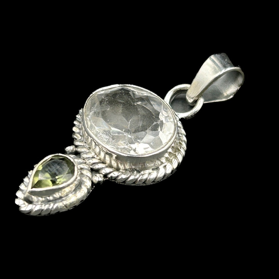 Moldavite Azeztulite Satyaloka  Silver Pendant ( 2 )