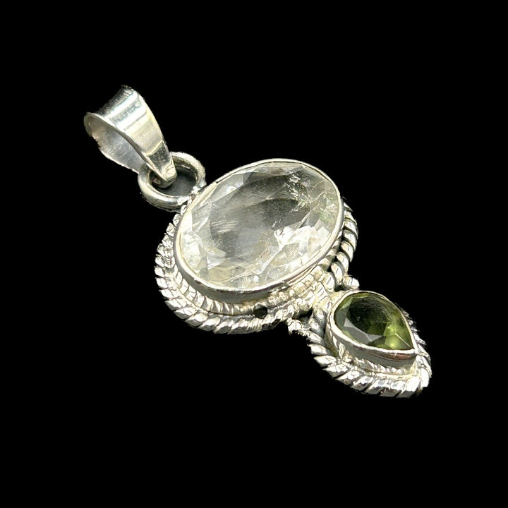 Moldavite Azeztulite Satyaloka  Silver Pendant ( 3 )