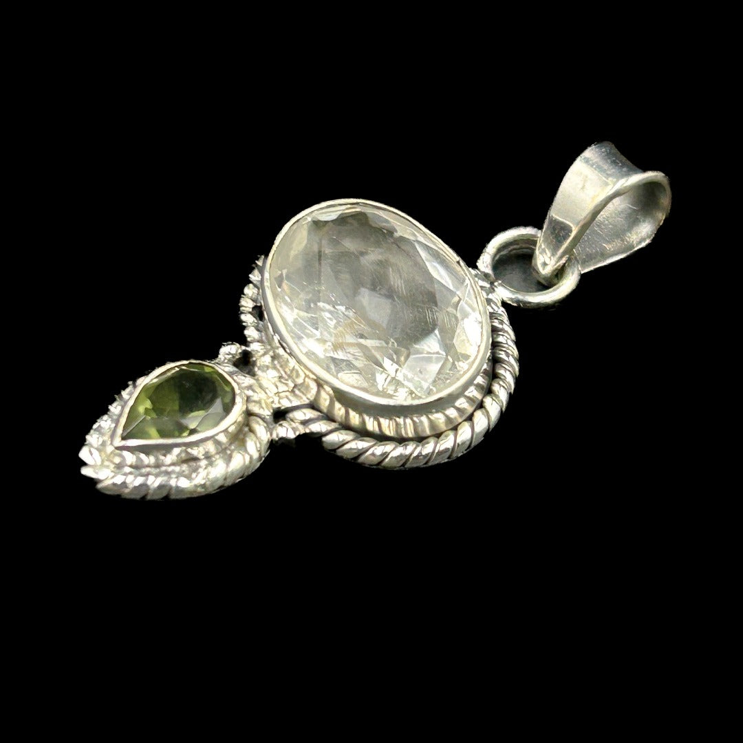 Moldavite Azeztulite Satyaloka  Silver Pendant ( 3 )