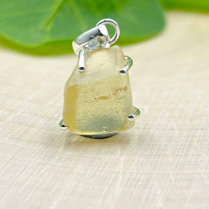 Libyan Desert Glass Natural Sterling Silver Pendant ( 4 )