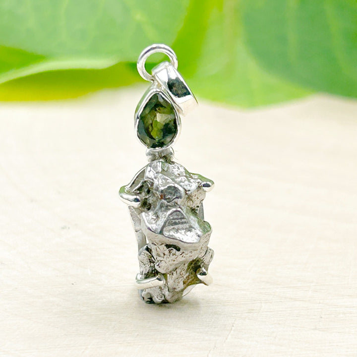 Moldavite Campo del Cielo  Sterling Silver Pendant ( MC3 )