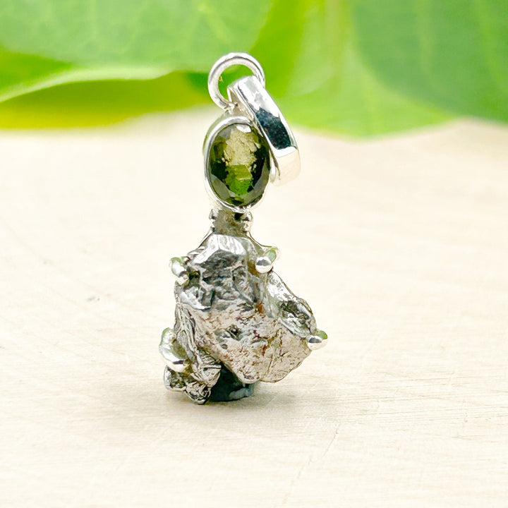 Moldavite Campo del Cielo  Sterling Silver Pendant ( MC5 )