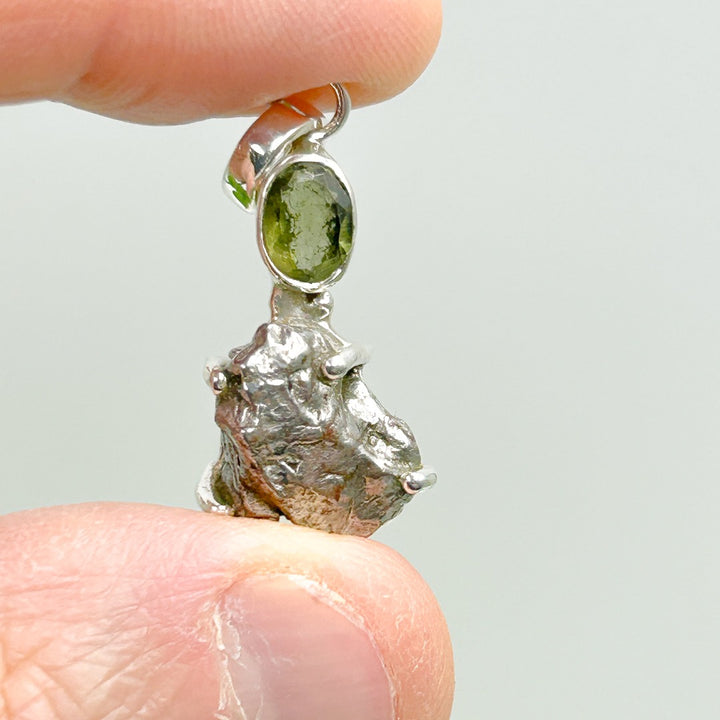 Moldavite Campo del Cielo  Sterling Silver Pendant ( MC5 )