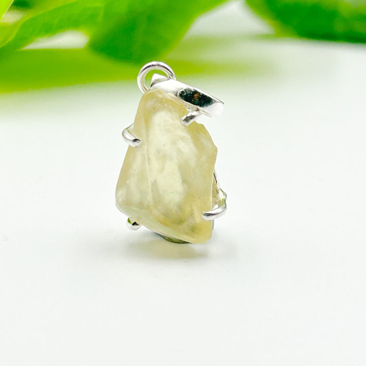 Libyan Desert Glass Natural Sterling Silver Pendant ( 7 )