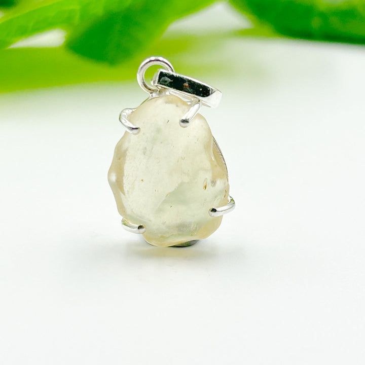 Libyan Desert Glass Natural Sterling Silver Pendant ( 9 )