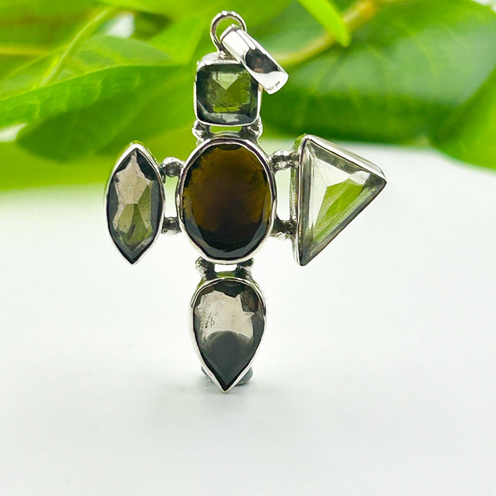 Moldavite Cintamani Libyan Glass Sterling Silver Pendant ( P19 )