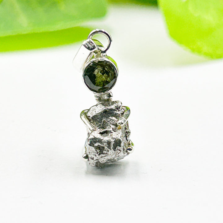 Moldavite Campo del Cielo  Sterling Silver Pendant ( MC11 )