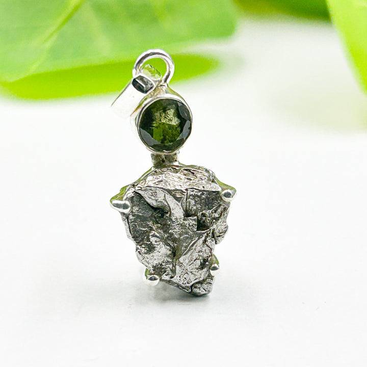 Moldavite Campo del Cielo  Sterling Silver Pendant ( MC12 )