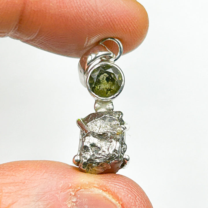 Moldavite Campo del Cielo  Sterling Silver Pendant ( MC12 )