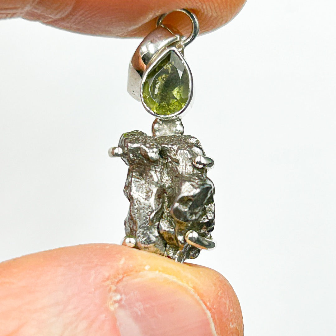 Moldavite Campo del Cielo  Sterling Silver Pendant ( MC13 )