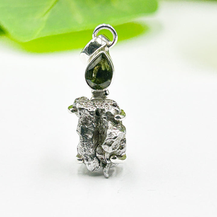 Moldavite Campo del Cielo  Sterling Silver Pendant ( MC13 )