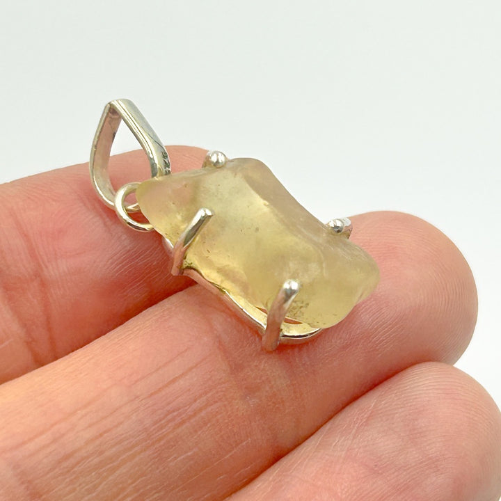 Libyan Desert Glass Natural Sterling Silver Pendant ( 1 )