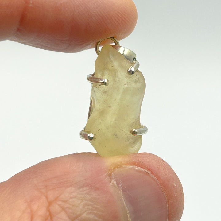 Libyan Desert Glass Natural Sterling Silver Pendant ( 1 )