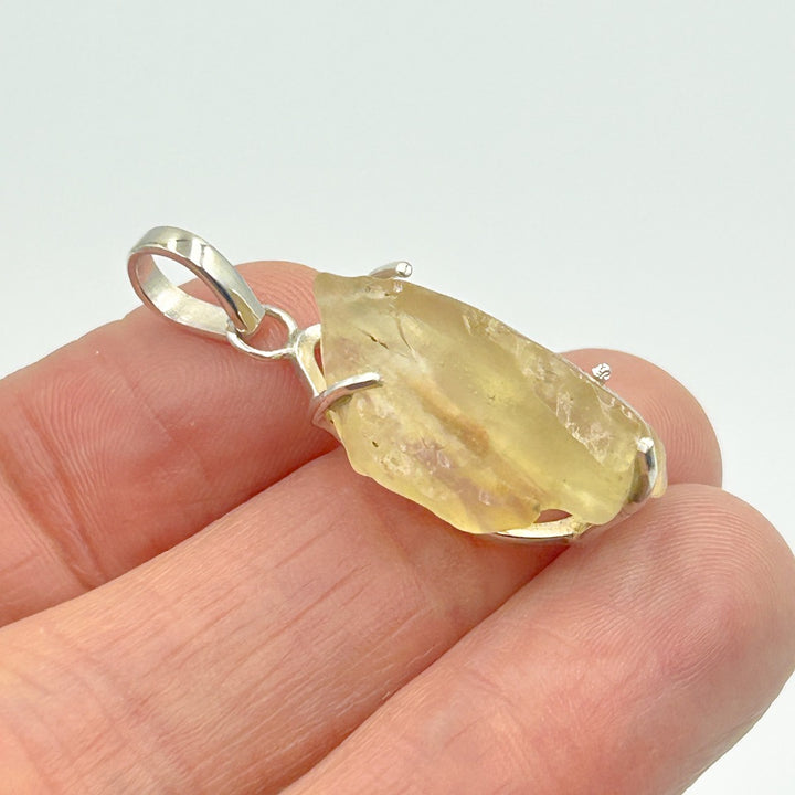 Libyan Desert Glass Natural Sterling Silver Pendant ( 2 )