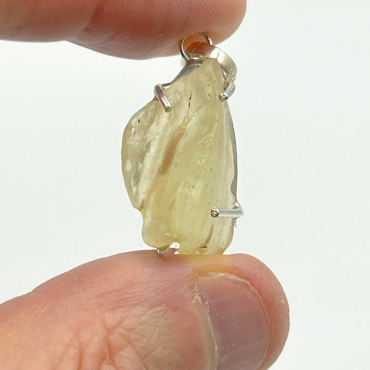 Libyan Desert Glass Natural Sterling Silver Pendant ( 2 )