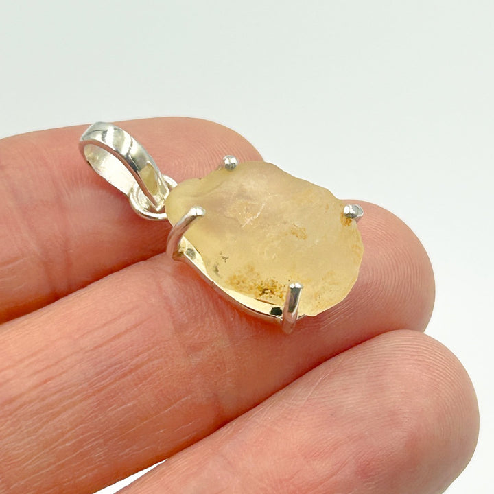 Libyan Desert Glass Natural Sterling Silver Pendant ( 3 )