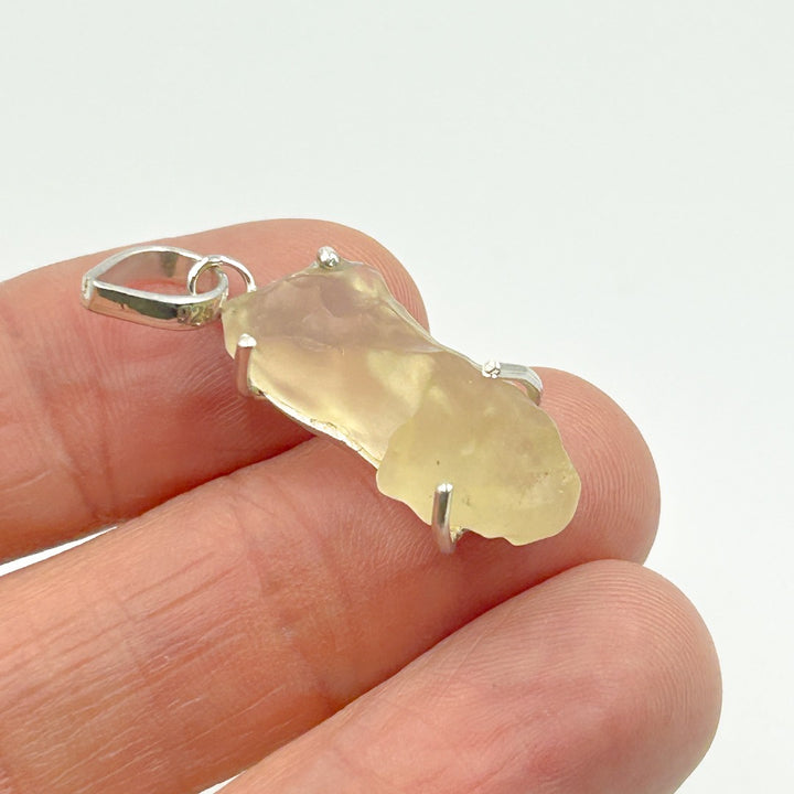 Libyan Desert Glass Natural Sterling Silver Pendant ( 4 )
