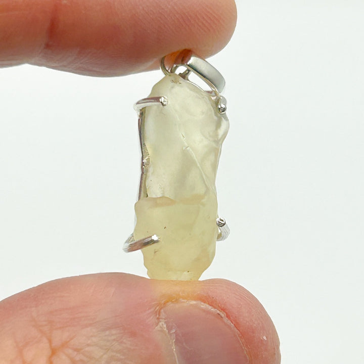 Libyan Desert Glass Natural Sterling Silver Pendant ( 4 )