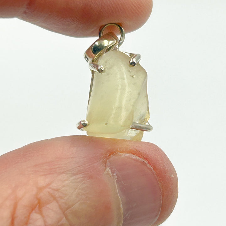 Libyan Desert Glass Natural Sterling Silver Pendant ( 6 )