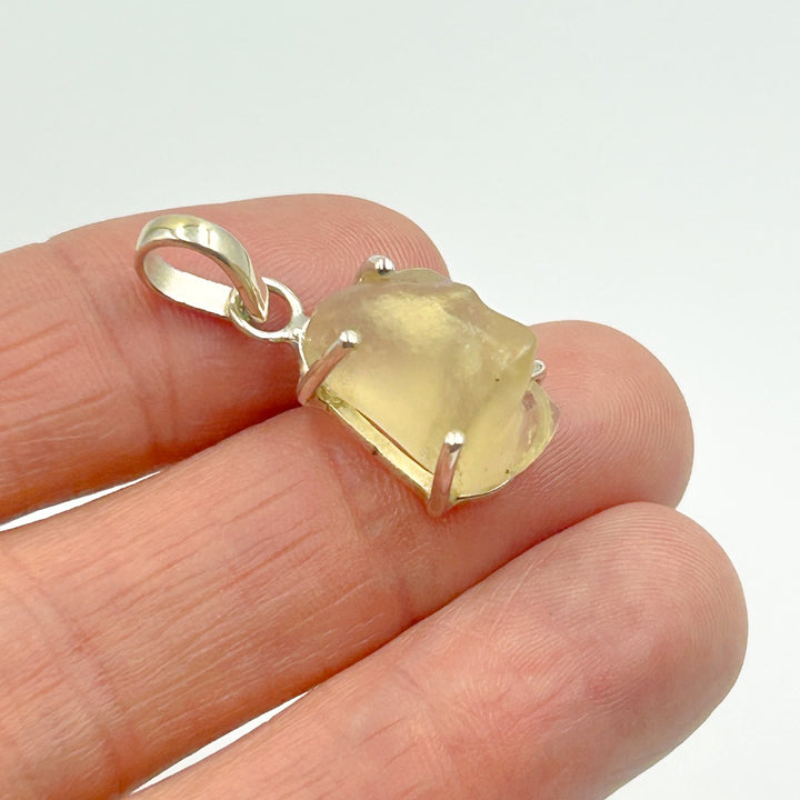 Libyan Desert Glass Natural Sterling Silver Pendant ( 6 )