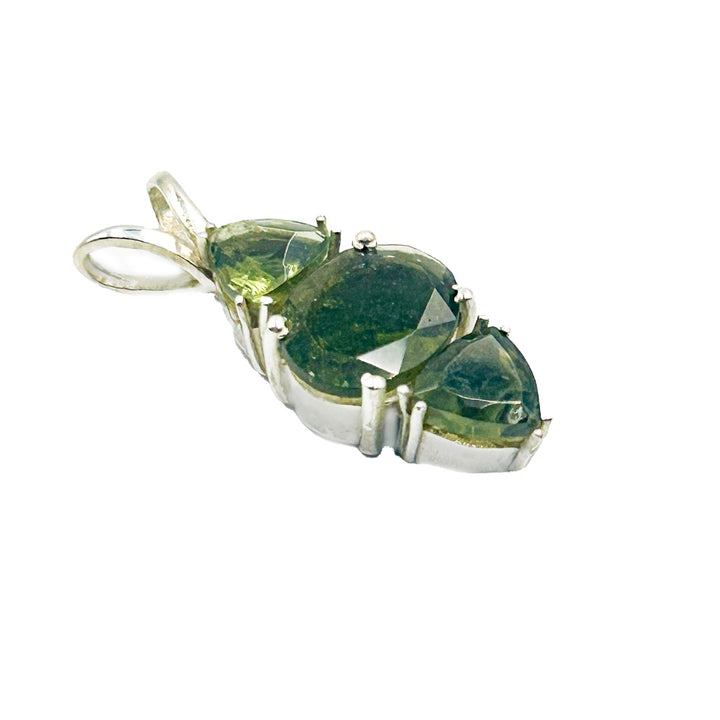 Moldavite Trillion Silver Pendant ( MT1  )