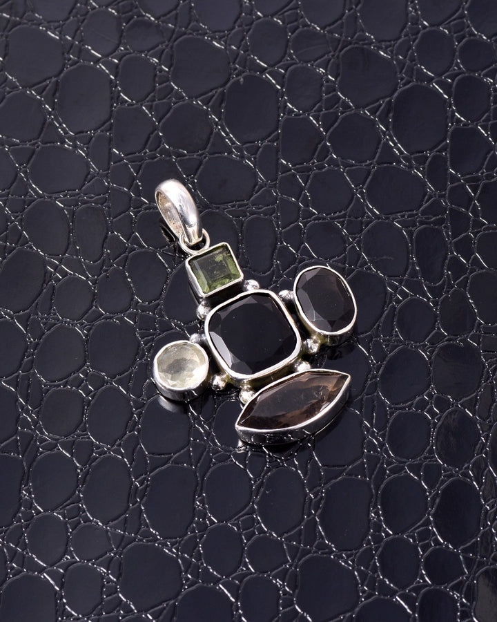 Moldavite Cintamani Libyan Glass Sterling Silver Pendant ( P16 )