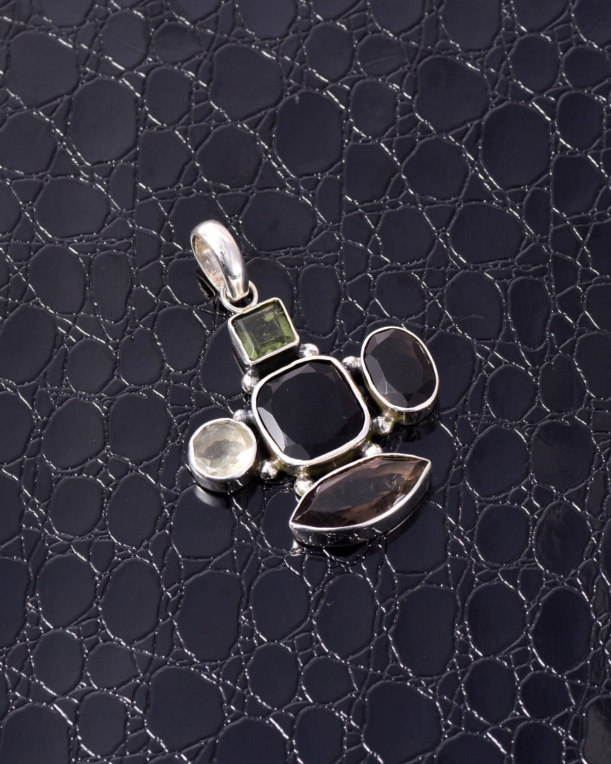 Moldavite Cintamani Libyan Glass Sterling Silver Pendant ( P16 )