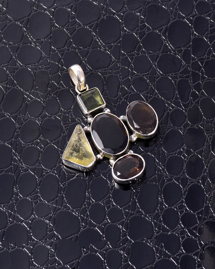 Moldavite Cintamani Libyan Glass Sterling Silver Pendant ( P19 )