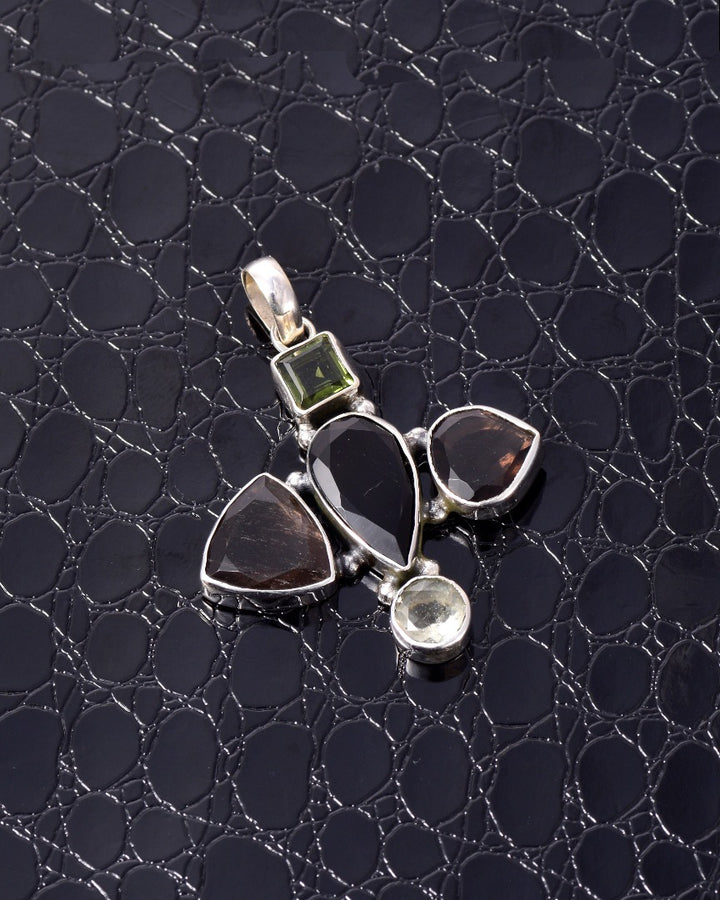 Moldavite Cintamani Libyan Glass Sterling Silver Pendant ( P23 )
