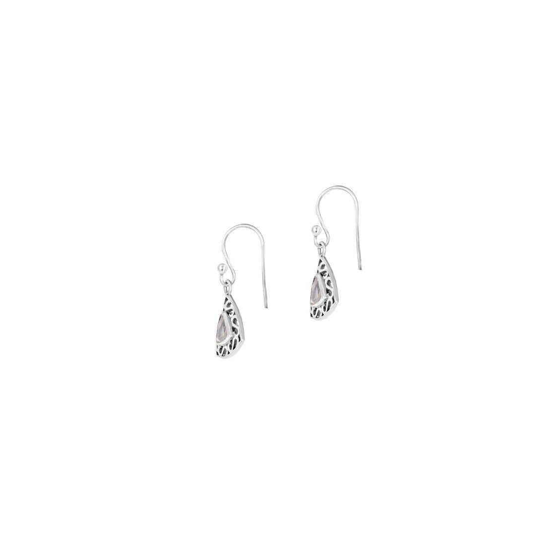 Libyan Desert Glass Sterling Silver Trillion Earrings  ( E9 )
