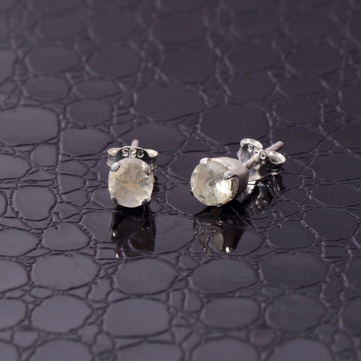 Libyan Desert Glass Sterling Silver Stud Earrings  ( E2 )