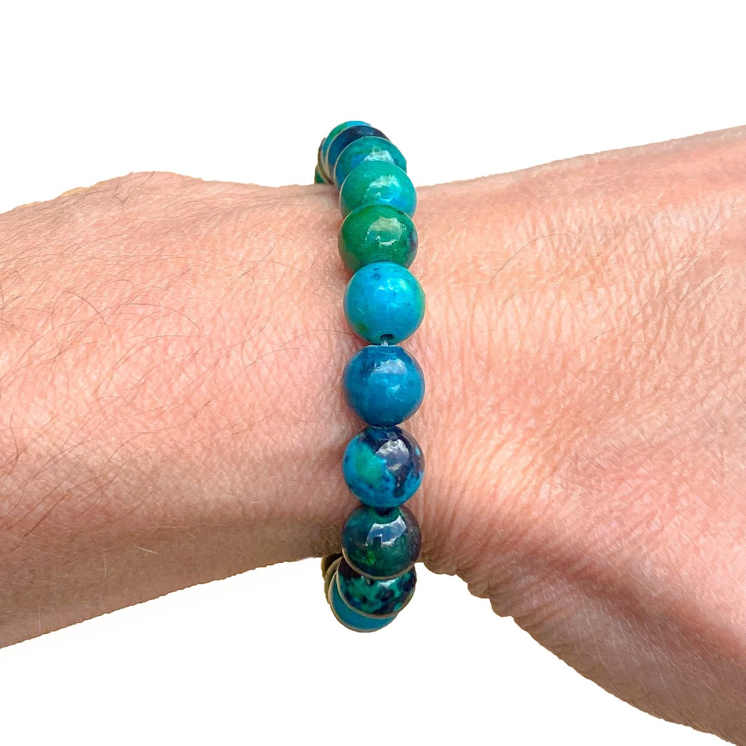 Chrysocolla 8mm Beaded Healing Bracelet  ( 118676 )