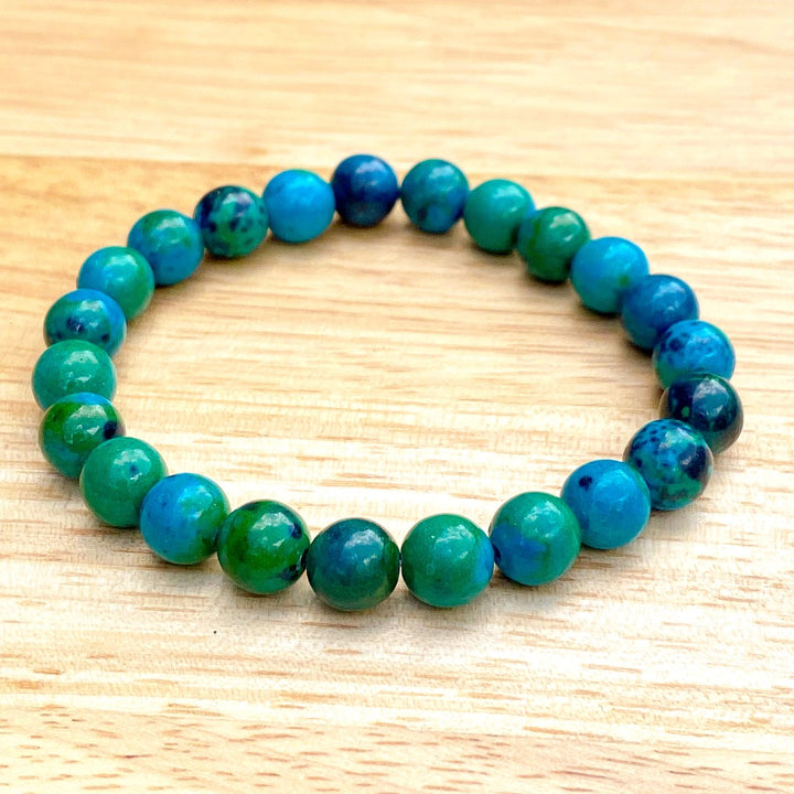 Chrysocolla 8mm Beaded Healing Bracelet  ( 118676 )