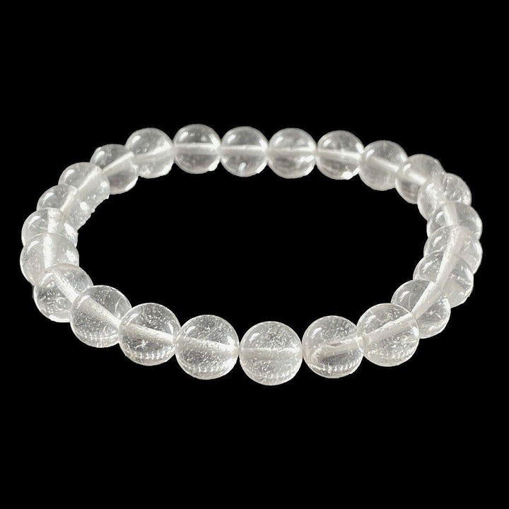 Satyaloka Quartz 8mm Beaded Crystal Healing Bracelet